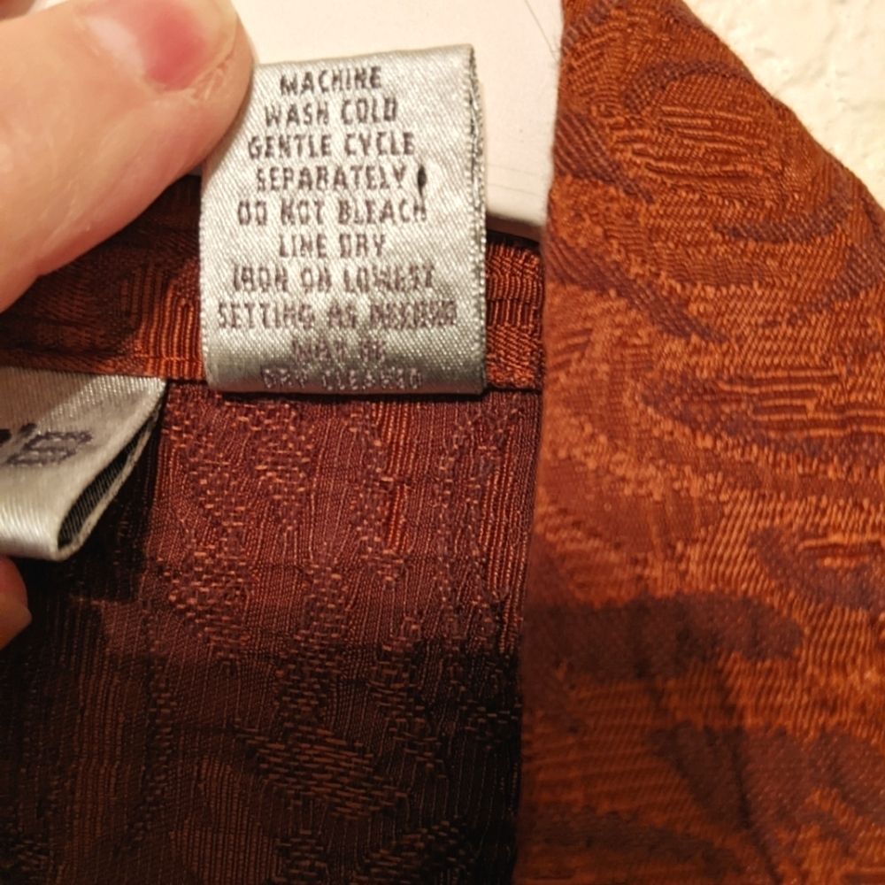 CHICOS Brown Brocade Blazer Jacket Career Unlined Classic Professional Size 2 - Picture 6 of 8